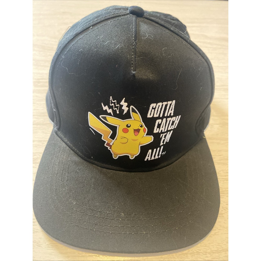 Pokémon Pikachu Gotta Catch 'Em All‎ Snapback Hat Black One Size OSFA Adjustable